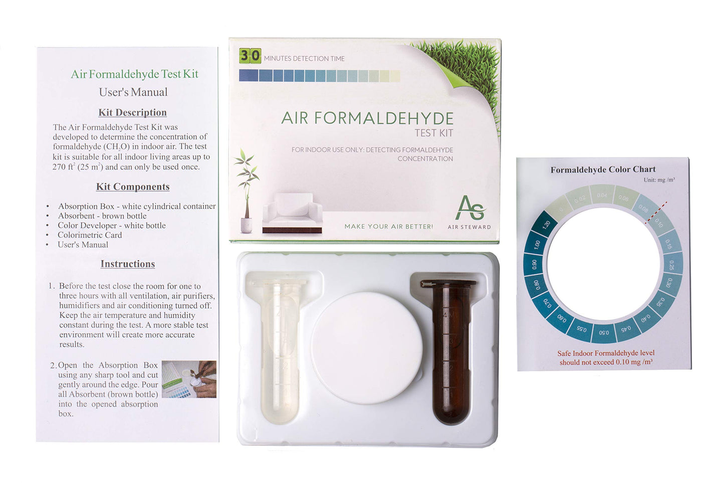 Air Formaldehyde (HCHO) DIY Test kit - Know What's in The Air That Surrounds You (Pack of 1)