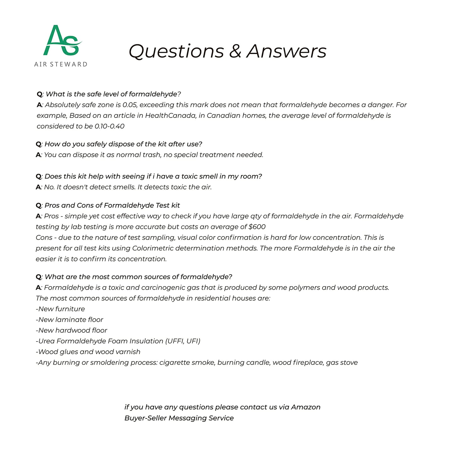 Air Formaldehyde (HCHO) DIY Test kit - Know What's in The Air That Surrounds You (Pack of 1)