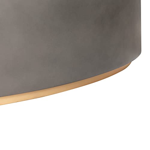 Armen Living Anais Modern Oval Coffee Table, Grey Concrete and Brass