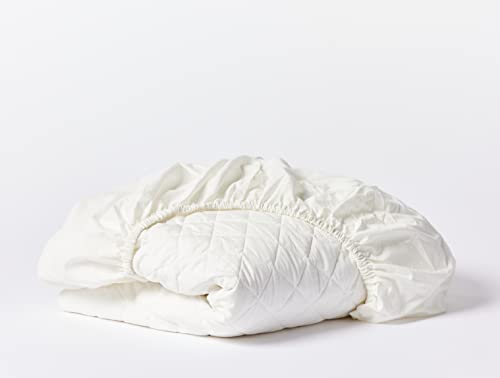 Coyuchi Organic Cotton Mattress Pad, Queen, Soft Cotton Mattress Cover, White