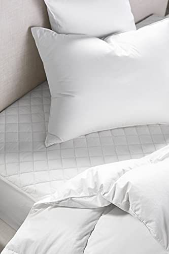 Coyuchi Organic Cotton Mattress Pad, Queen, Soft Cotton Mattress Cover, White