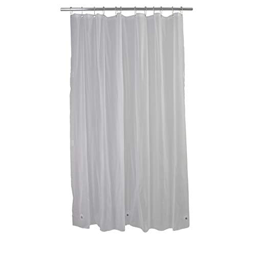 Bath Bliss 70"x72" PEVA Curtain, 7.2G Thickness, Rust Resistant, Eco-Friendly, for Bathroom, in Frost Shower Liner