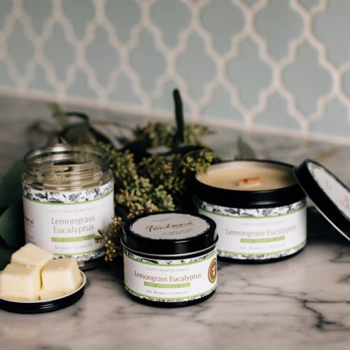 Fontana Candle Company - Lemongrass Eucalyptus | Lightly Scented Candle 9 oz | Made from Beeswax and Coconut Oil | Essential Oil | Wood Wick | Long Lasting | Non Toxic Clean Burn