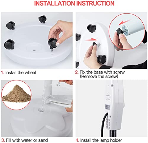 Infrared Light Stand, 275W Red Light Near Infrared Heat Lamp with Flexible Arm and Remove Control