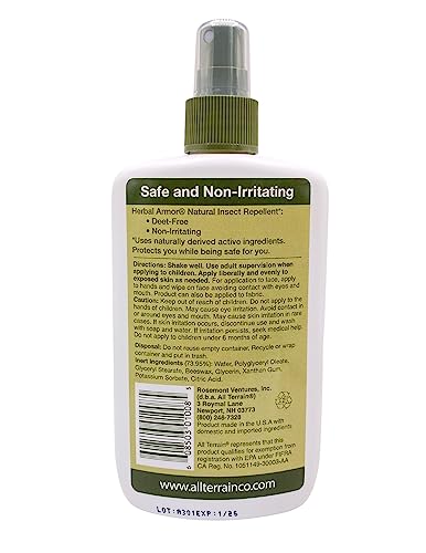 All Terrain Herbal Armor Natural Insect Repellent, DEET-FREE Pump Spray, 8 Ounce, Family-Size
