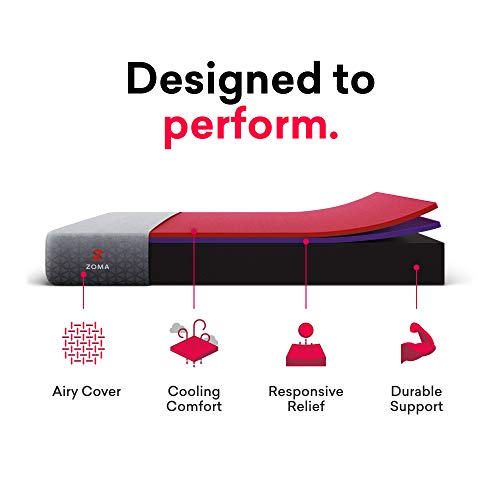 ZOMA Start King Mattress, 10" Inch Memory Foam King Bed Mattress in a Box with CertiPUR-US Certified Foam for a Supportive & Cooler Sleep, Medium-Soft Feel, Fiberglass Free Mattresses | Made in USA