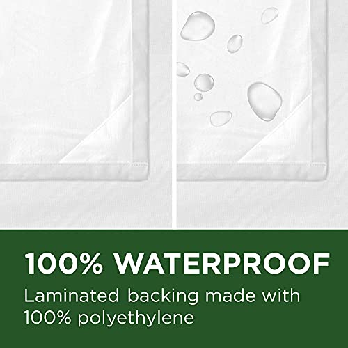 Zenna Home Recycled Cotton 100% Waterproof Fabric Shower Curtain Liner with Anti-Draft Clips, White, 70 x 72 inch