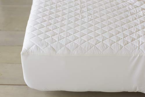 Coyuchi Organic Cotton Mattress Pad, Queen, Soft Cotton Mattress Cover, White