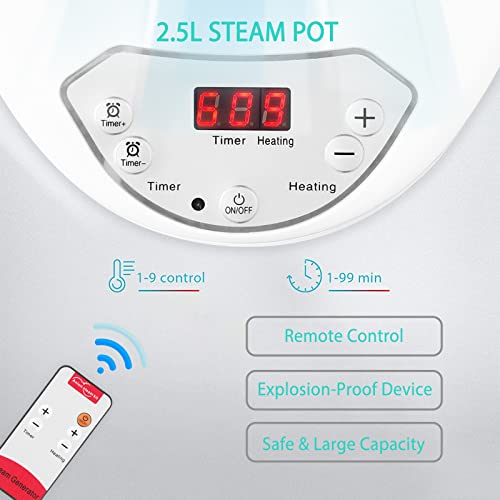 Simivol Portable Steam Sauna for Home Spa, Personal Steam Sauna Tent Indoor with Steamer, 1 Person Steam Room with Foldable Chair& Remote Control(Silver)
