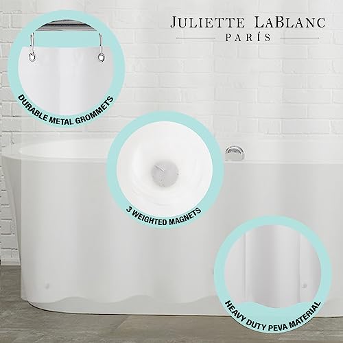 Juliette LaBlanc Chloride Free Biodegradable PEVA 72" x 72" Peva Shower Curtain Liner, Clear