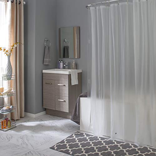 Bath Bliss 70"x72" PEVA Curtain, 7.2G Thickness, Rust Resistant, Eco-Friendly, for Bathroom, in Frost Shower Liner