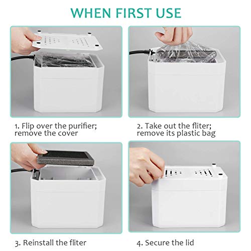 potulas Air Purifier with True HEPA Filter, 3-in-1 Filter Mini Desktop Air Cleaner Small Air Purifier for Personal Office, Bedroom, Home, Small Spaces