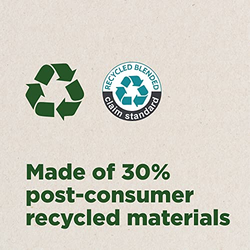 Zenna Home Recycled Cotton 100% Waterproof Fabric Shower Curtain Liner with Anti-Draft Clips, White, 70 x 72 inch