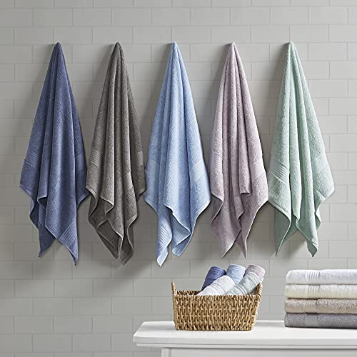 Madison Park Organic 100% Cotton Bathroom Towel Set, Hotel & Spa Quality Highly Absorbent, Quick Dry, Include for Shower, Handwash & Facial Washcloth, Multi-Sizes, Seafoam