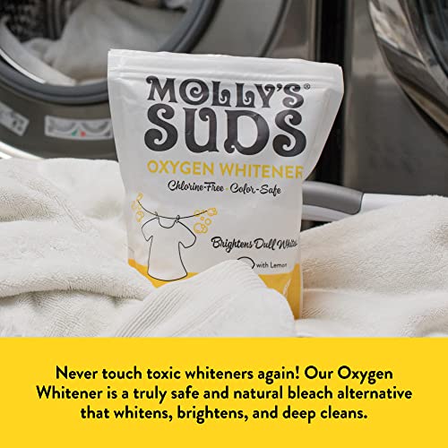 Molly's Suds Natural Oxygen Whitener | Natural Bleach Alternative, Plant-Derived Ingredients | Whitens Brights and Brightens Colors (Pure Lemon Essential Oil - 79 oz)