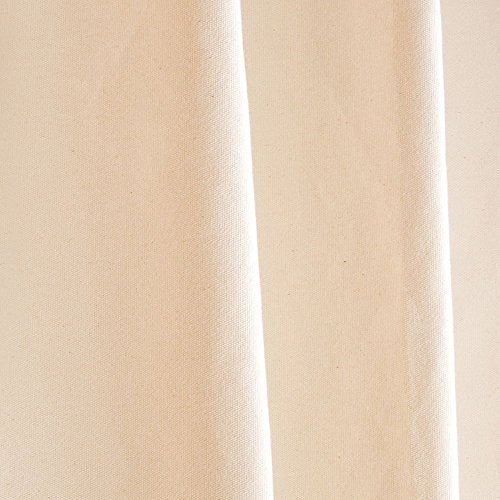 LIFEKIND Certified Organic Cotton Canvas Shower Curtain with Chrome Grommets, 72 x 72 Inches, Natural - No Liner Needed