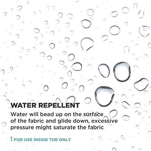 Maytex Water-Repellent Fabric Shower Curtain Liner with Weighted Hem, Soft Microfiber, Quick Drying and Washable Shower Liner, 70" x 72", White