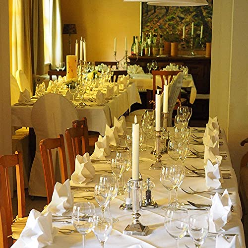 GenSwin Taper Flameless Candles Flickering with 10-Key Remote, Battery Operated Led Warm 3D Wick Light Window Candles Real Wax Pack of 6, Christmas Home Wedding Decor(White, 0.78 X 9.64 Inch)