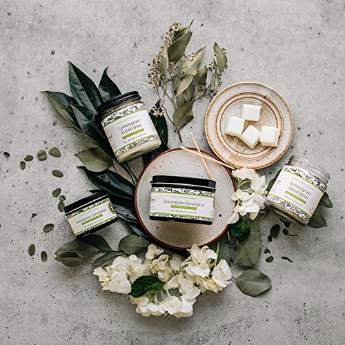 Fontana Candle Company - Lemongrass Eucalyptus | Lightly Scented Candle 9 oz | Made from Beeswax and Coconut Oil | Essential Oil | Wood Wick | Long Lasting | Non Toxic Clean Burn