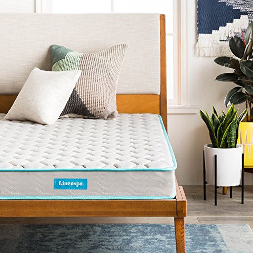 Linenspa 6 Inch Innerspring Full Mattress with Foam Layer - Firm Feel - CertiPUR-US Certified - Mattress in a Box, White