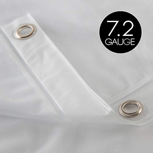 Bath Bliss 70"x72" PEVA Curtain, 7.2G Thickness, Rust Resistant, Eco-Friendly, for Bathroom, in Frost Shower Liner