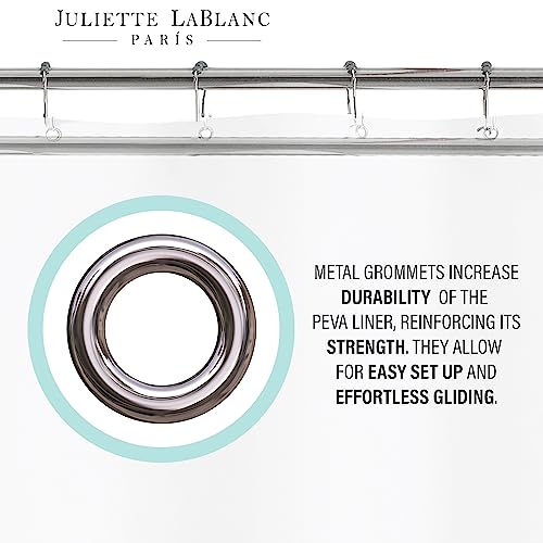 Juliette LaBlanc Chloride Free Biodegradable PEVA 72" x 72" Peva Shower Curtain Liner, Clear
