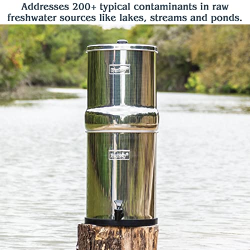Big Berkey Gravity-Fed Water Filter with 2 Black Berkey Elements Provides Clean, Refreshing Water at Home, Camping, RVing, Off-Grid, Emergencies