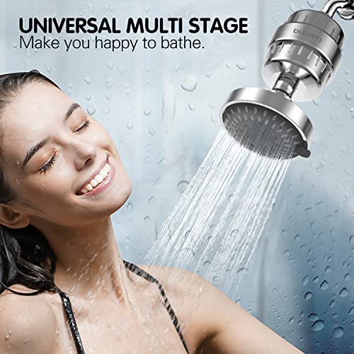 15 Stage Shower Filter - Shower Head Filter, Remove Chlorine Heavy Metals and Other Sediments, Vitamin C Water Softener Reduces Dry Itchy Skin, Dandruff BWDM (Chrome)