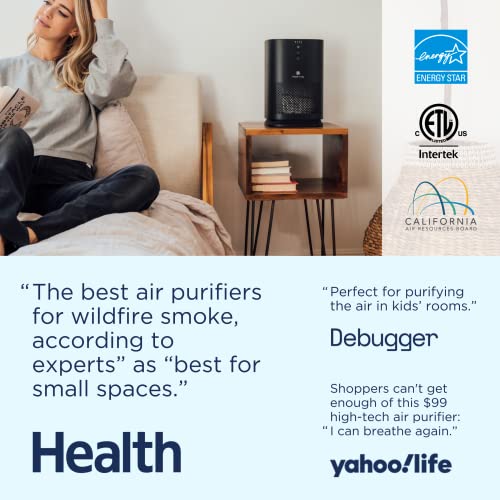 Medify MA-14 Air Purifier with H13 True HEPA Filter | 200 sq ft Coverage | for Allergens, Wildfire Smoke, Dust, Odors, Pollen, Pet Dander | Quiet 99.9% Removal to 0.1 Microns | Black, 1-Pack