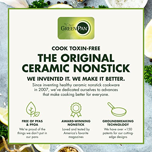 GreenPan Reserve Hard Anodized Healthy Ceramic Nonstick 10 Piece Cookware Pots and Pans Set, Gold Handle, PFAS-Free, Dishwasher Safe, Oven Safe, Black
