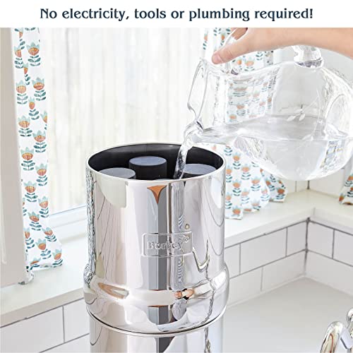 Big Berkey Gravity-Fed Water Filter with 2 Black Berkey Elements Provides Clean, Refreshing Water at Home, Camping, RVing, Off-Grid, Emergencies