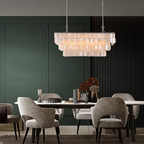 LOVEDIMA Kitchen Island Pendant Light,6-Light Ceiling Chandelier Lighting,Fixtures Hanging with White Mother of Pearl