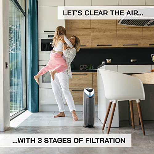 Germ Guardian Air Purifier for Home, Bedroom, Office, H13 HEPA Filter, Removes Dust, Allergens, Smoke, Pollen, Odors, Mold, UV-C Light Helps Kill Germs, 22 Inch, Dark Gray, AC4285E