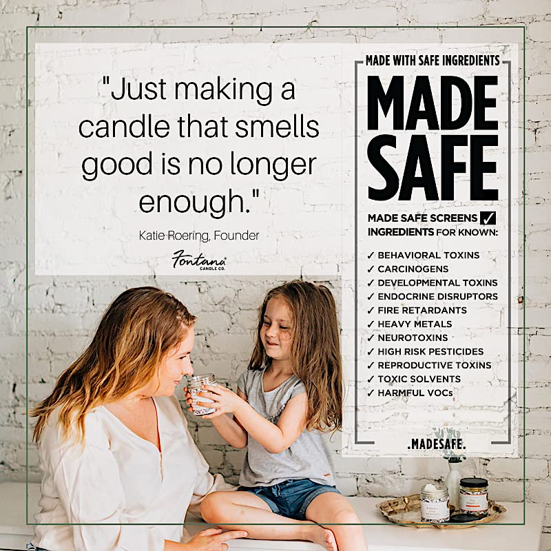 Fontana Candle Company - Palo Santo & Pink Grapefruit | Lightly Scented Candle 9oz | Made from Beeswax and Coconut Oil | Essential Oil | Wood Wick | Long Lasting | Non Toxic Clean Burn