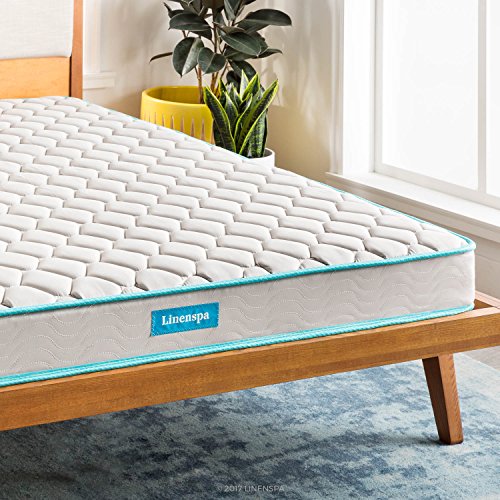 Linenspa 6 Inch Innerspring Full Mattress with Foam Layer - Firm Feel - CertiPUR-US Certified - Mattress in a Box, White