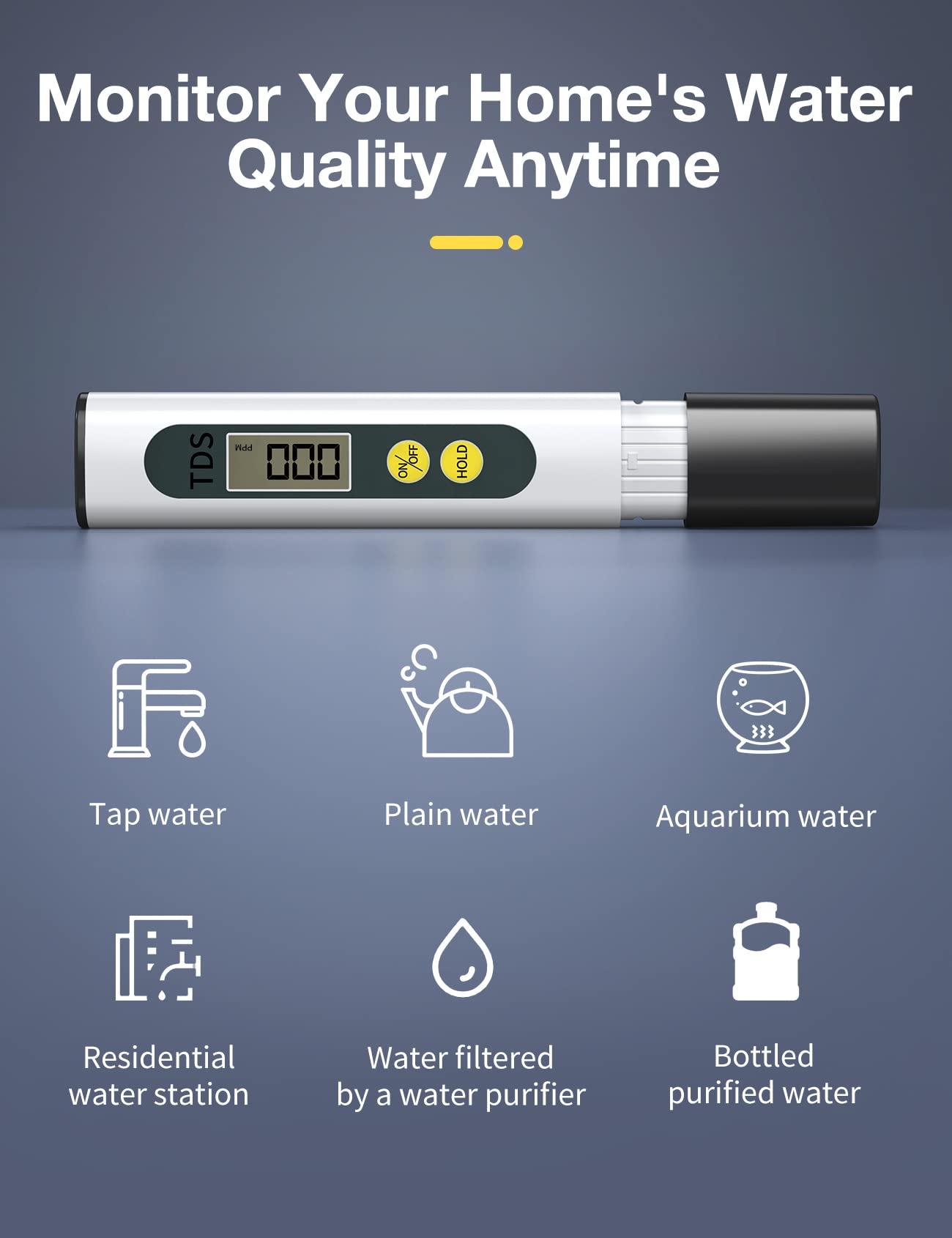 Tds Meter Digital Water Tester - Affordable & Reliable Water Testing Kits for Drinking Water - 0-9990ppm - 1s Get Accurate Reasult for Home, Well, Tap Water Quality Test and More!