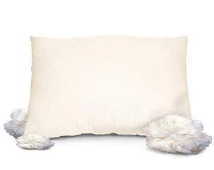 ORGANIC TEXTILES Natural Wool Filled Pillow, Moisture Wicking with Organic Zipper Cotton Cover, Standard, Medium Fill, 1 Pillow with Cover