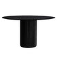 NIUYAO Round Solid Wood Dining Table Black, 35.5" W Circular Tabletop for Dining Room Kitchen Leisure Coffee Table
