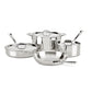 All-Clad D3 3-Ply Stainless Steel Cookware Set 7 Piece Induction Oven Broil Safe 600F Pots and Pans