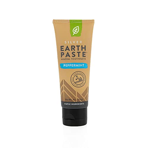 Redmond Earthpaste with Silver - Natural Non-Fluoride Toothpaste, 4 Ounce Tube (Peppermint)