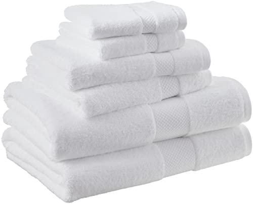 Amazon Aware 100% Organic Cotton Plush Bath Towels - 6-Piece Set, White