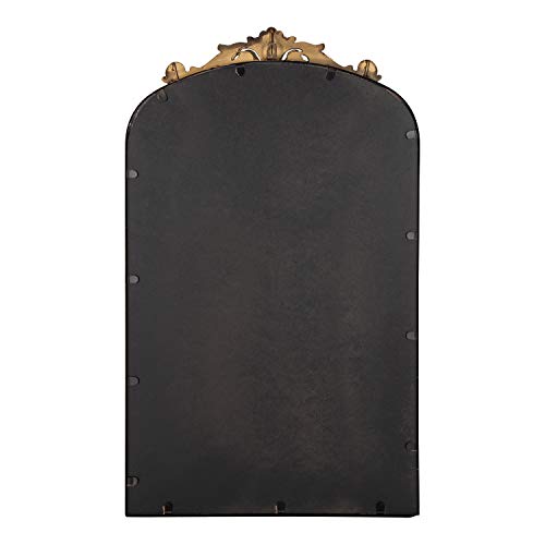 Kate and Laurel Arendahl Traditional Arch Mirror, 19" x 30.75" , Gold, Baroque Inspired Wall Decor