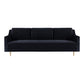 TOV Furniture The Milan Collection Modern Velvet Upholstered Living Room Sofa, Black