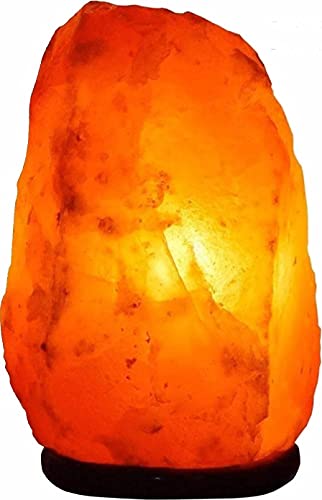 Dimmable Salt Lamp, Natural Himalayan Crystal Rock Salt Lamp Pink Light, Hand Crafted Wooden Base Direct from Foothills of The Himalayas Home Decor, Night Light & Gifts