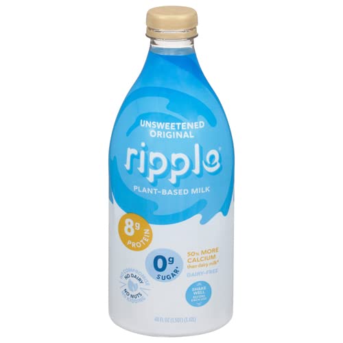 Ripple Foods Original Unsweetened Nutritious Pea Milk, 48 oz