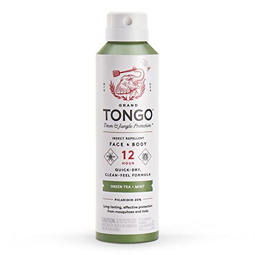 Grand Tongo DEET-Free Green Tea + Mint Insect Repellent with Picaridin- The 12 Hour Protection, DEET Alternative
