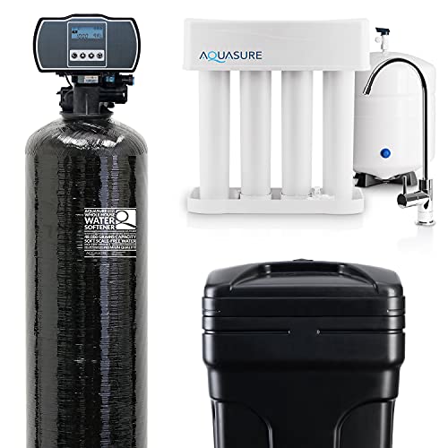 Aquasure Whole House Water Softener/Reverse Osmosis Drinking Water Filter Bundle (48,000 Grains)