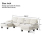 Flamaker Convertible Sectional Sofa Couch, Modern Fabric U-Shaped Living Room Furniture Set, 4-Seat Sectional Sleeper Sofa with Double Chaise & Memory Foam (White)