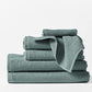 Coyuchi Air Weight Organic Towels, 6 Piece Set, Deep Dusty Aqua