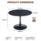 Ufurpie 42" Round Dining Table,Faux Marble Table Top,Black Tulip Table Metal Base Pedestal Table for 4-6 Person,Pre Assembled End Table Leisure Coffee Table
